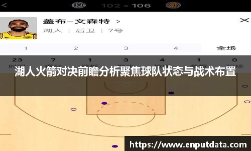 湖人火箭对决前瞻分析聚焦球队状态与战术布置